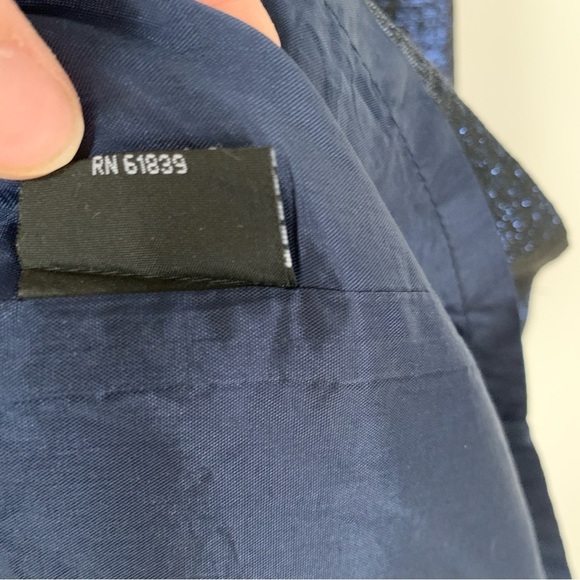 Rickie Freeman for Teri Jon Navy Blue Maxi Dress - Picture 8 of 9